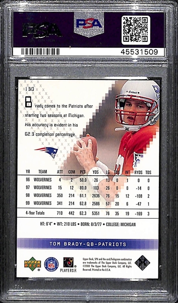 2000 SPX Tom Brady Rookie Card (Numbered 542/1350) PSA 8